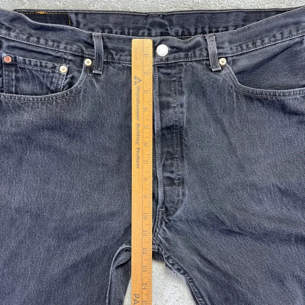 VINTAGE 90 Levis 501 Jeans 38x32 Black Straight Leg Button Fly 36x30 Act. Mexico